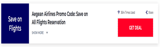 Promo Aegean Airlines Code