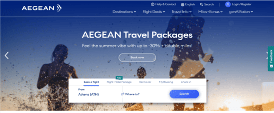 Aegean Airlines Website