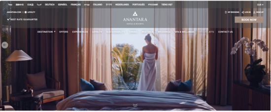 Anantara Hotels Website