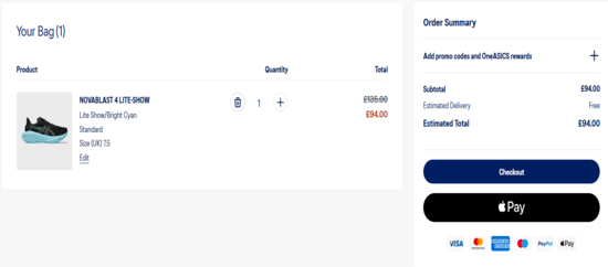 Apply ASICS Promo