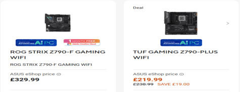 Asus Motherboards Components