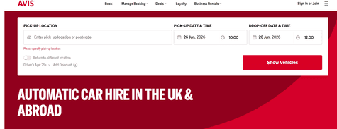 Avis Automatic Car Hire
