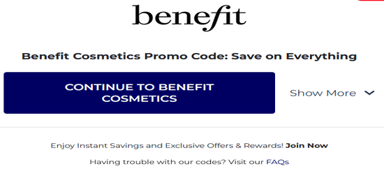 Copy Benefit Cosmetics Promo