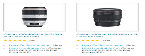 CameraWorld Lenses