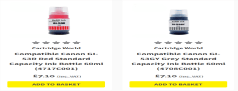 Cartridge World Ink Bottles