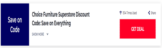 Promo Choice Furniture Superstore Code