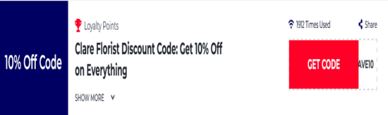 Promo Clare Florist Code