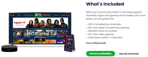 Community Fibre TV Packages