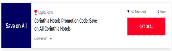 Promo Corinthia Hotels Code