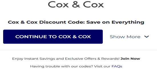 Copy Cox and Cox Promo