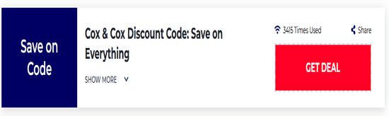 Promo Cox and Cox Code