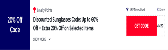 Promo Discounted Sunglasses Code