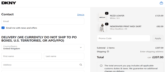 DKNY Apply Coupon