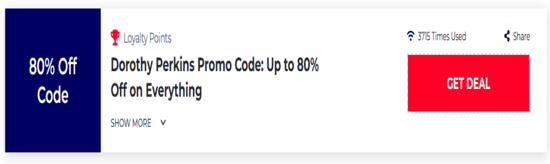 Promo Dorothy Perkins Code