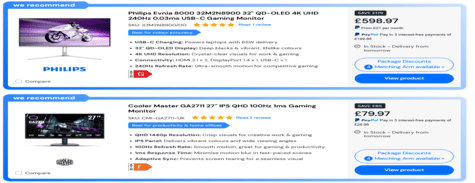 Laptops Direct Monitors