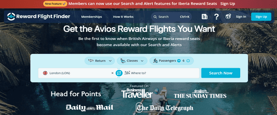 Reward Flight Finder Website