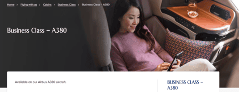 Business Class Singapore Airlines