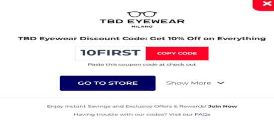 Copy TBD EyeWear Promo