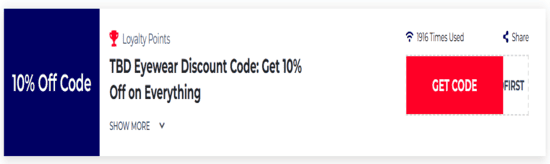 Promo TBD EyeWear Code