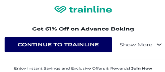 Copy Trainline Promo