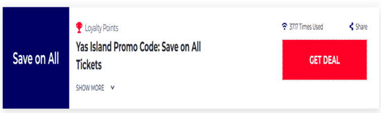 Promo Yas Island Code
